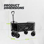 VirtuFit FW100 Opvouwbare Bolderkar - 150 kg Draagvermogen - Incl. Afdekhoes - Zwart