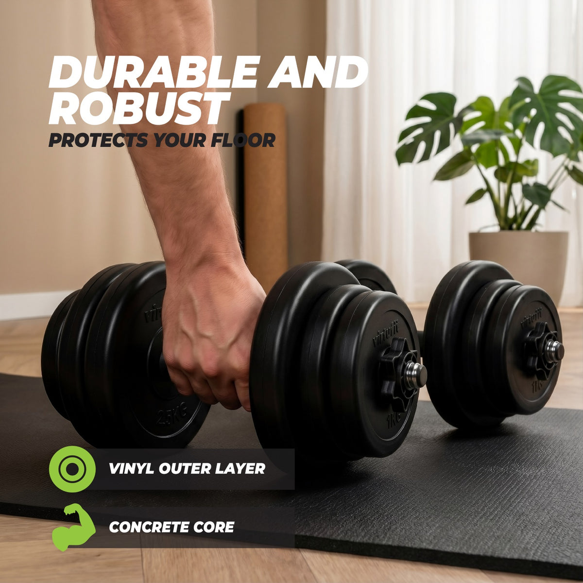 VirtuFit Verstelbare Dumbbell - Vinyl - 15 kg - Tweedekans