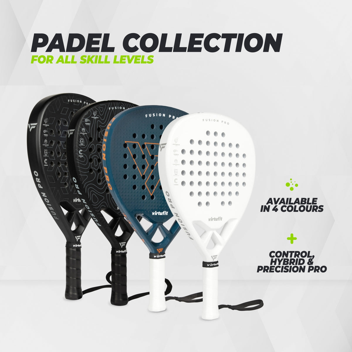 VirtuFit Fusion Pro Padel Racket - Wit - Silver