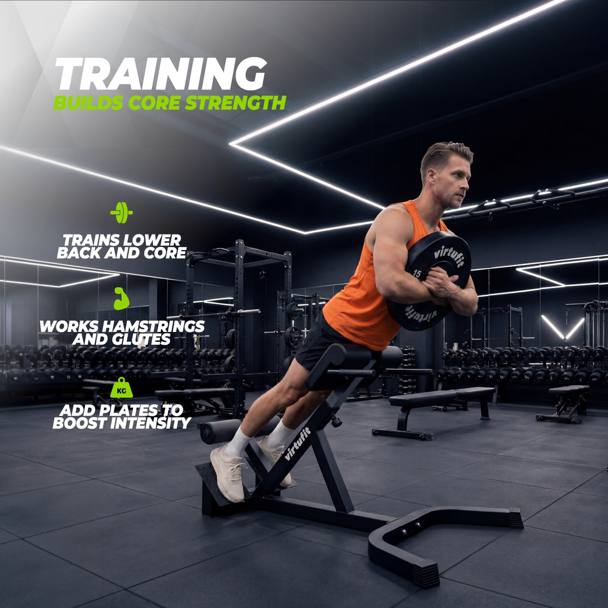 VirtuFit Hyperextension Pro - Roman Chair - Rugtrainer