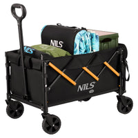 NILS Camp Opvouwbare Bolderkar - Zwart/Oranje - 100L