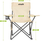 VirtuFit Opvouwbare Camping Stoel - Strandstoel - Beige - Tweedekans