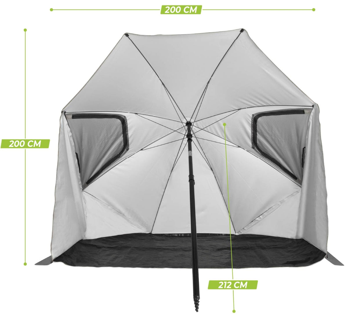 VirtuFit Strandparasol Premium - Windscherm - Strandtent - 200 cm - Grijs - Tweedekans