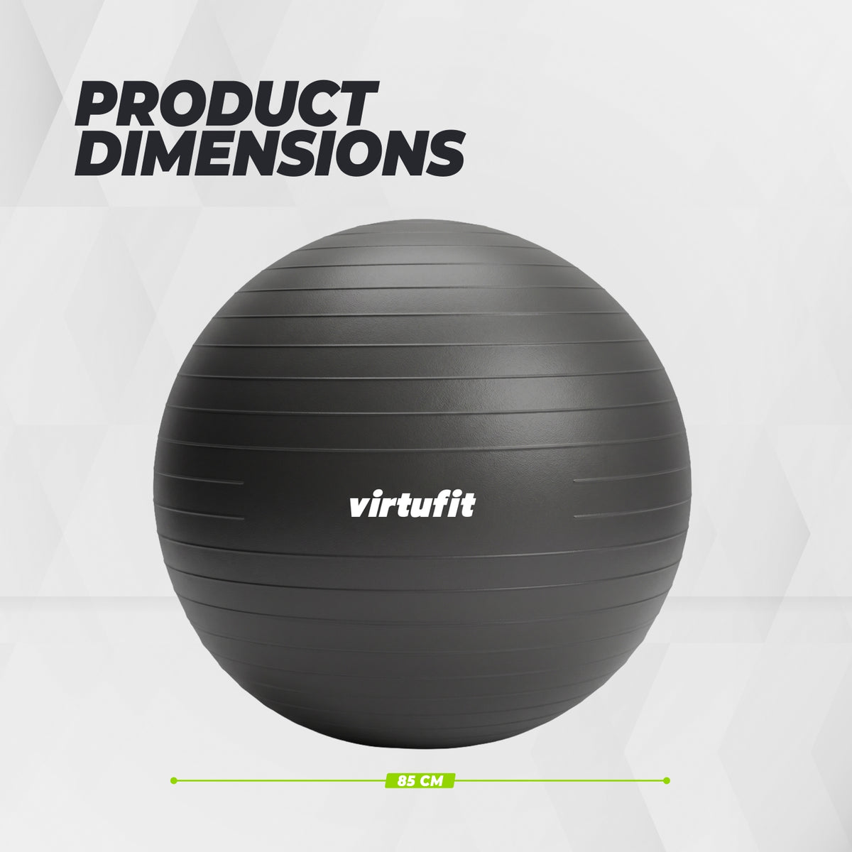 VirtuFit Anti-Burst Fitnessbal Pro - Gymbal - Swiss Ball - met Pomp - Zwart - 85 cm