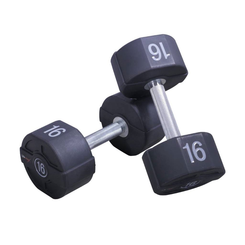 Lifemaxx Ronde PU Dumbbell Set - 2 x 7 kg