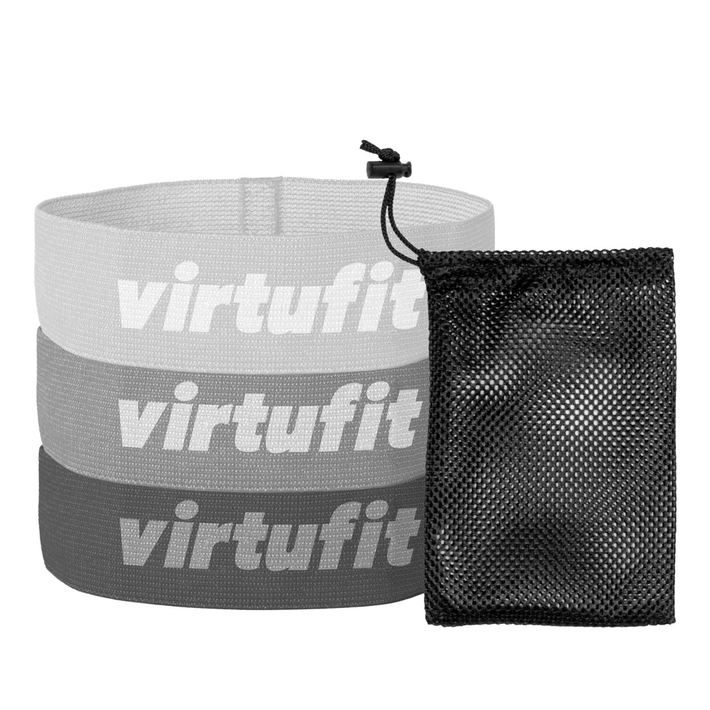 VirtuFit Mini Weerstandsbanden set - Katoen - 3 Stuks - Incl. Opbergtas - Tweedekans