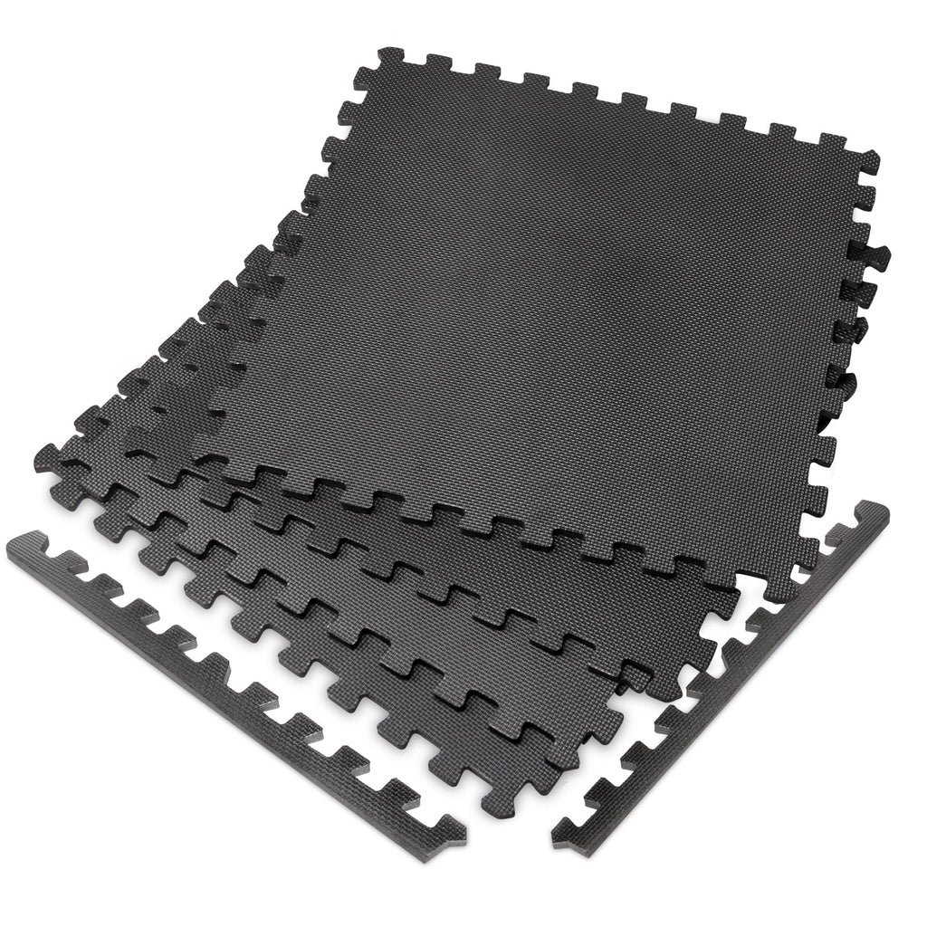 VirtuFit Fitness Puzzelmat – 4-delige Vloermat – 120×120 cm – Zwart - Tweedekans