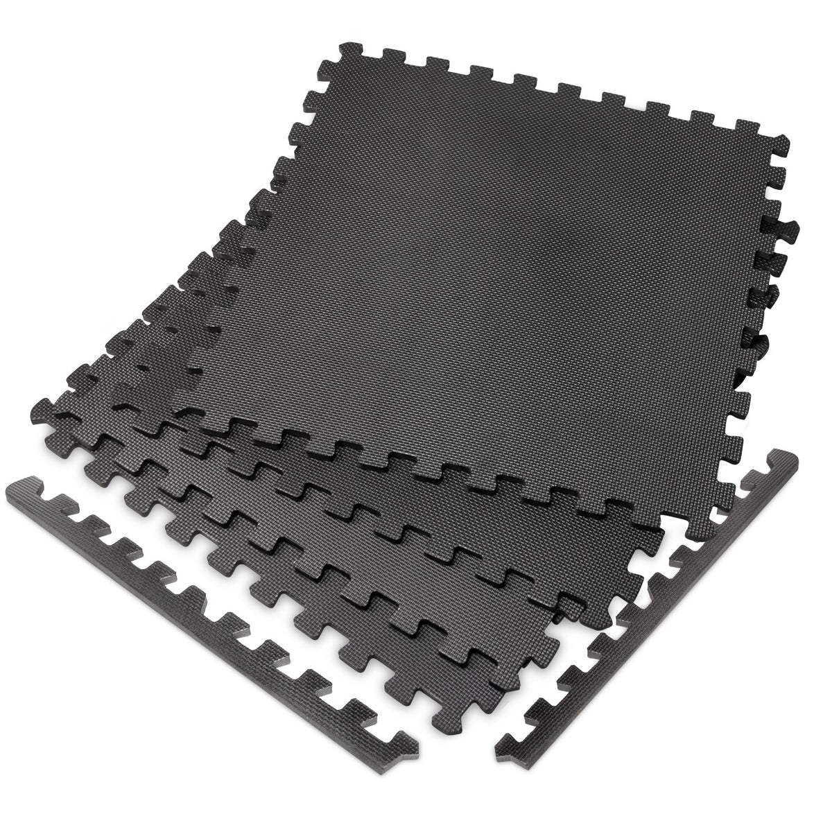 VirtuFit Fitness Puzzelmat – 4-delige Vloermat – 120×120 cm – Zwart - Tweedekans