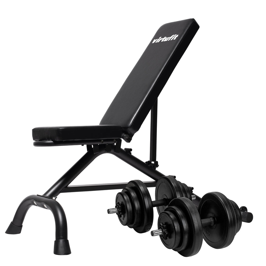 VirtuFit Multifunctionele fitnessbank - Dumbbellset Pro - 2 x 14 kg- Vinyl