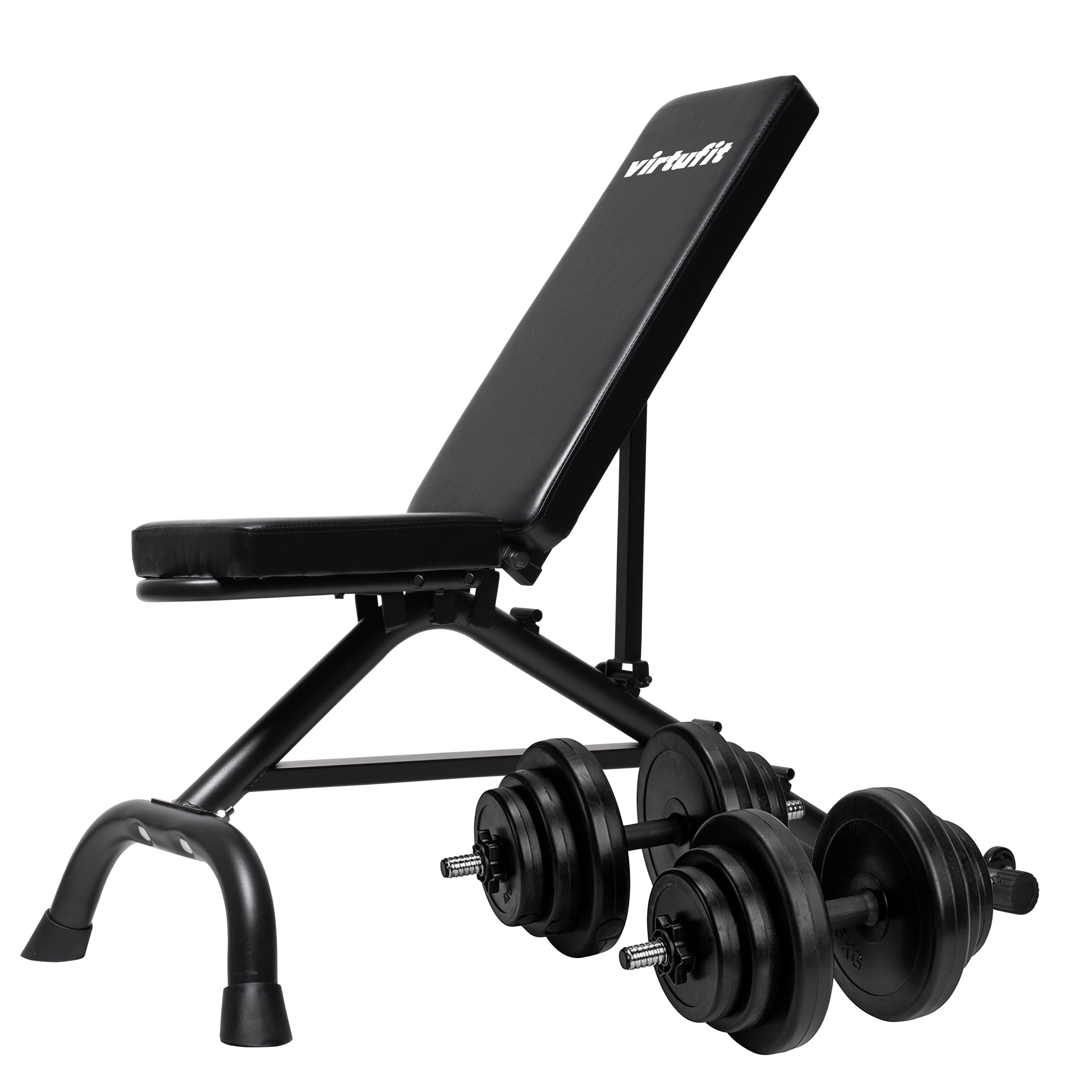 VirtuFit Multifunctionele fitnessbank - Dumbbellset Pro - 2 x 14 kg- Vinyl