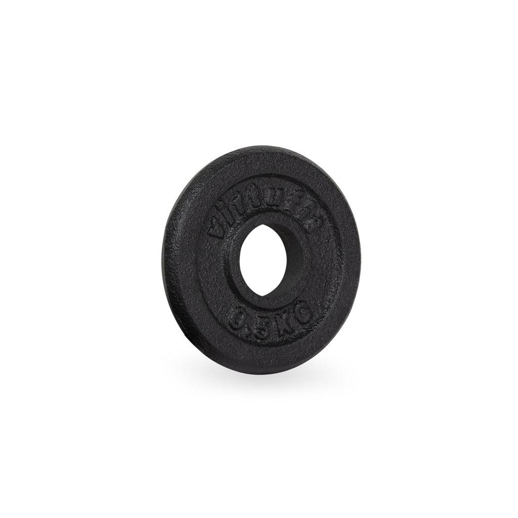 VirtuFit Gietijzeren Halterschijf - Halter gewicht - 30 mm - 0.5 kg - Zwart - Tweedekans
