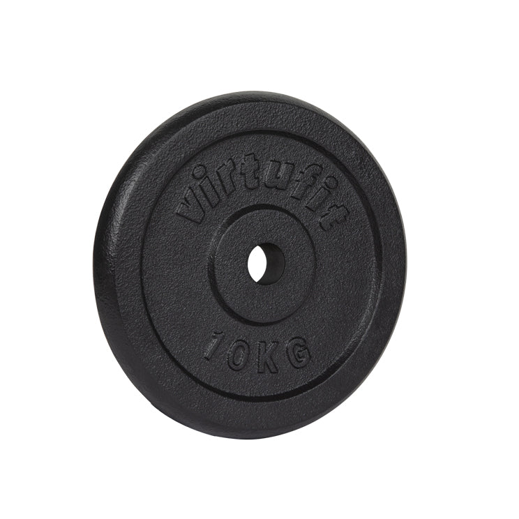 VirtuFit Gietijzeren Halterschijf - Halter gewicht - 30 mm - 10 kg - Zwart - Tweedekans