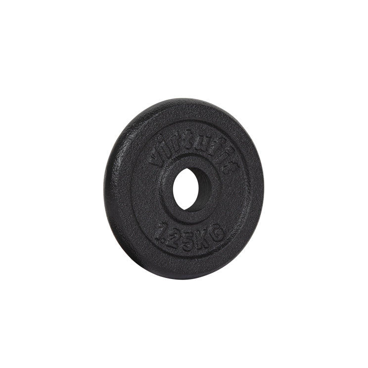 VirtuFit Gietijzeren Halterschijf - Halter gewicht - 30 mm - 1,25 kg - Zwart - Tweedekans