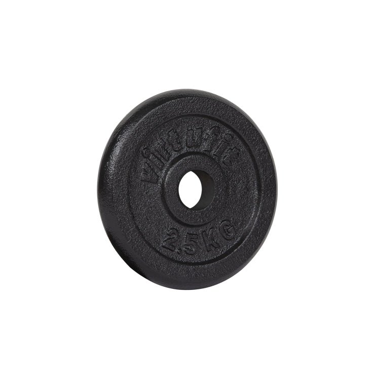 VirtuFit Gietijzeren Halterschijf - Halter gewicht - 30 mm - 2,5 kg - Zwart - Tweedekans