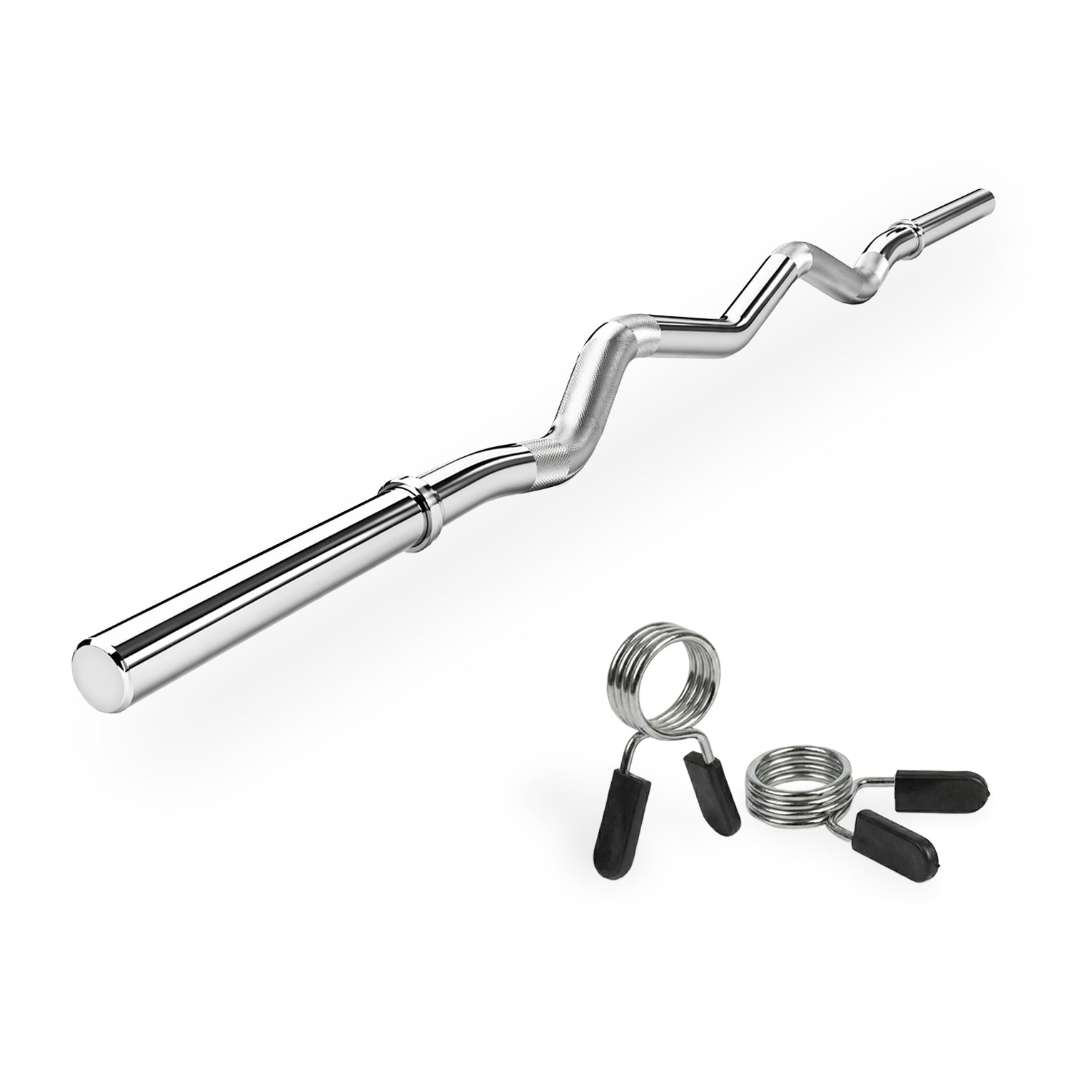 VirtuFit Curlstang - EZ Halterstang - 120 cm - Veerclip - 30 mm - Tweedekans