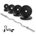 VirtuFit Rubberen Halterset - EZ Curlstang - Veerclip - 30 mm - 25 kg - Tweedekans