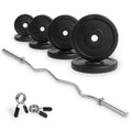 VirtuFit Rubberen Halterset - EZ Curlstang - Veerclip - 30 mm - 43 kg - Tweedekans