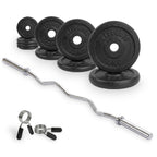 VirtuFit Gietijzeren Halterset - EZ Curlstang - Veerclip - 30 mm - 25 kg - Tweedekans