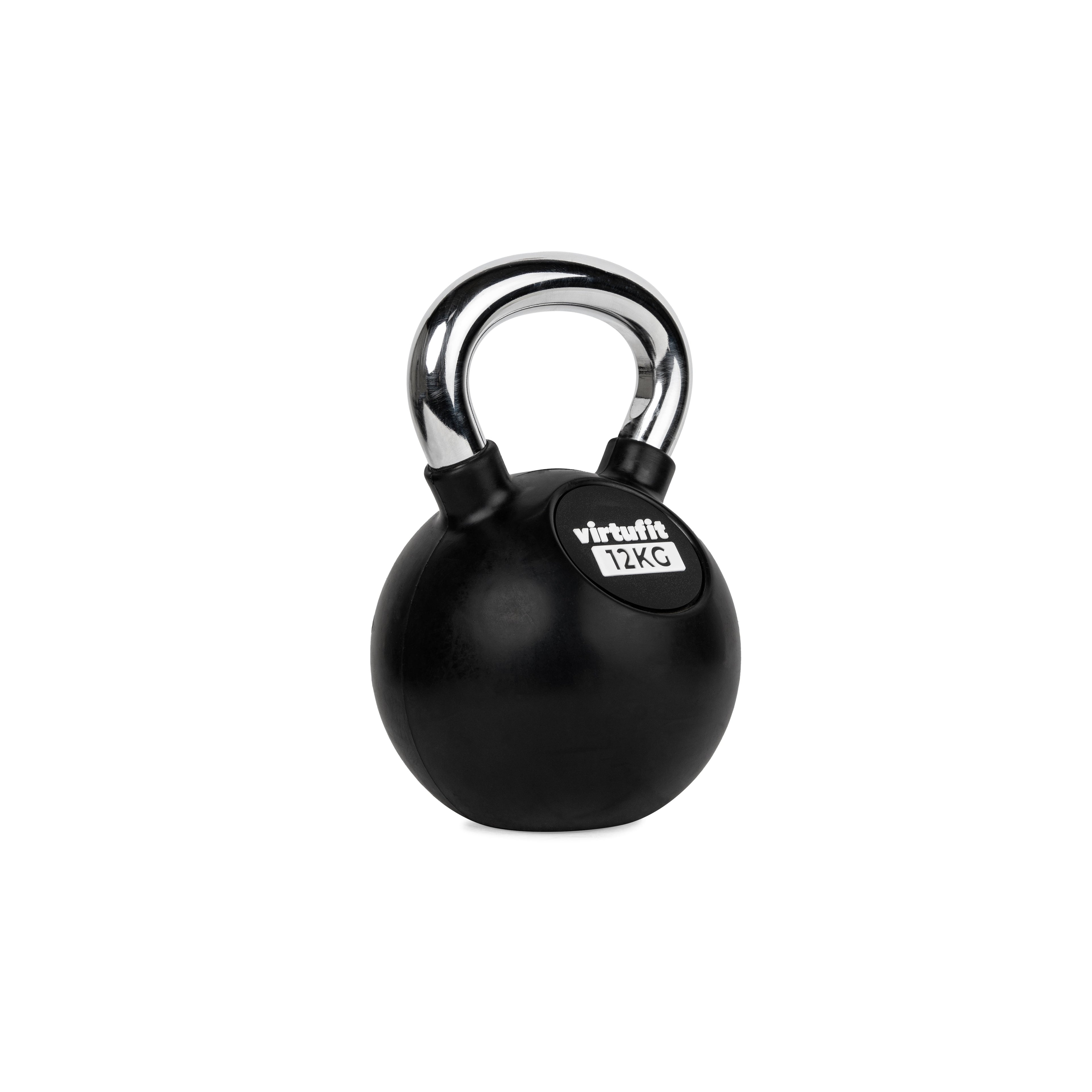 VirtuFit Kettlebell - Rubber/Chroom - 12 kg - Tweedekans