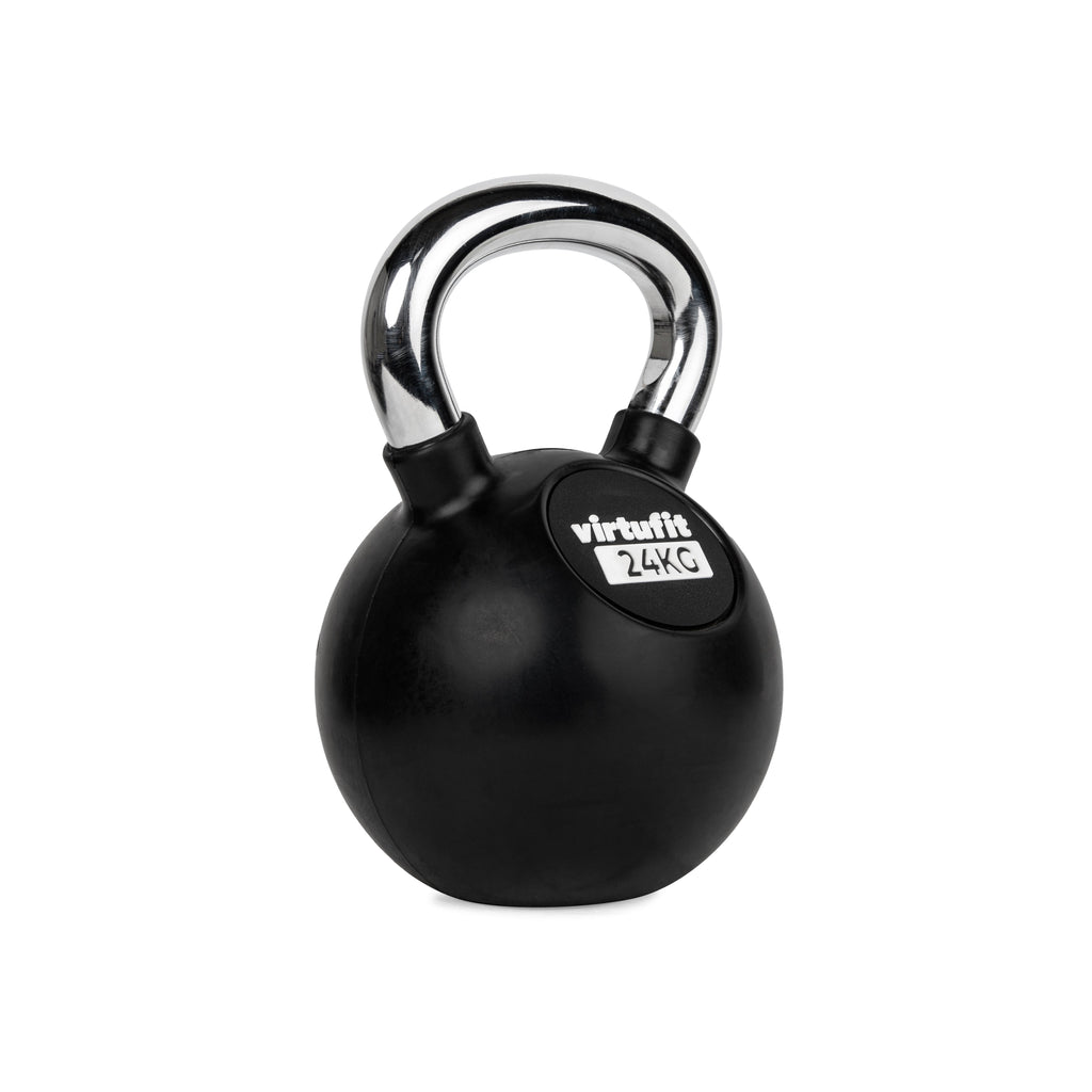 VirtuFit Kettlebell - Rubber/Chroom - 24 kg - Tweedekans