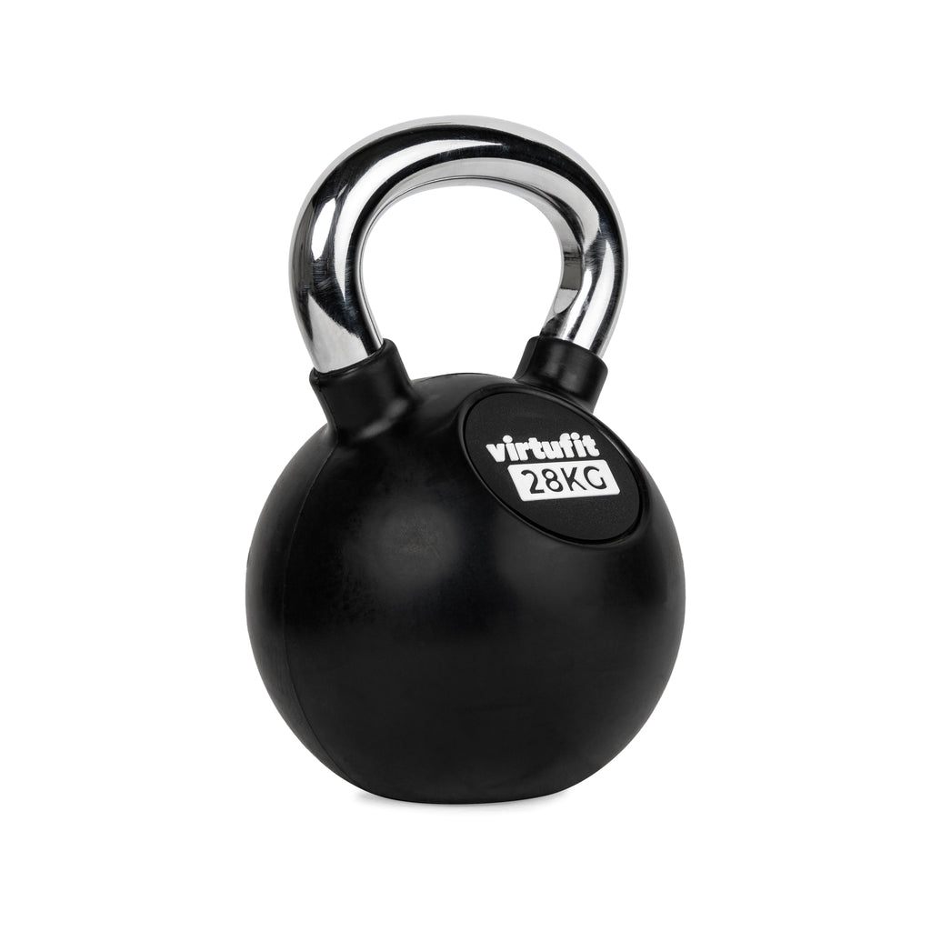 VirtuFit Kettlebell - Rubber/Chroom - 28 kg - Tweedekans