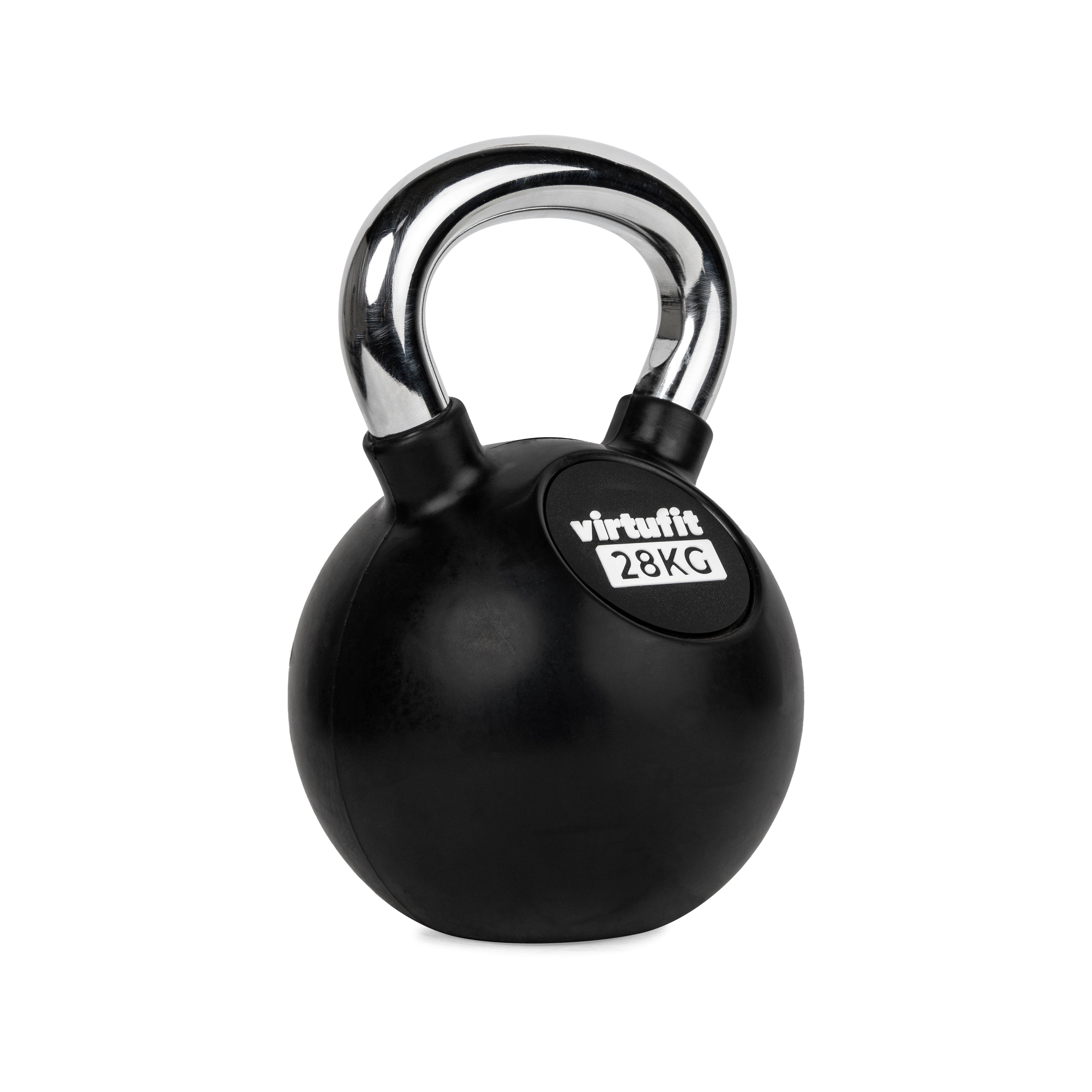 VirtuFit Kettlebell - Rubber/Chroom - 28 kg - Tweedekans