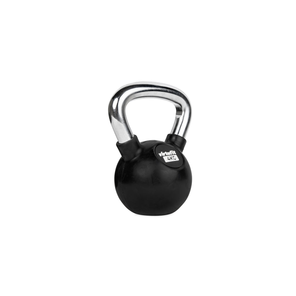 VirtuFit Kettlebell - Rubber/Chroom - 4 kg - Tweedekans