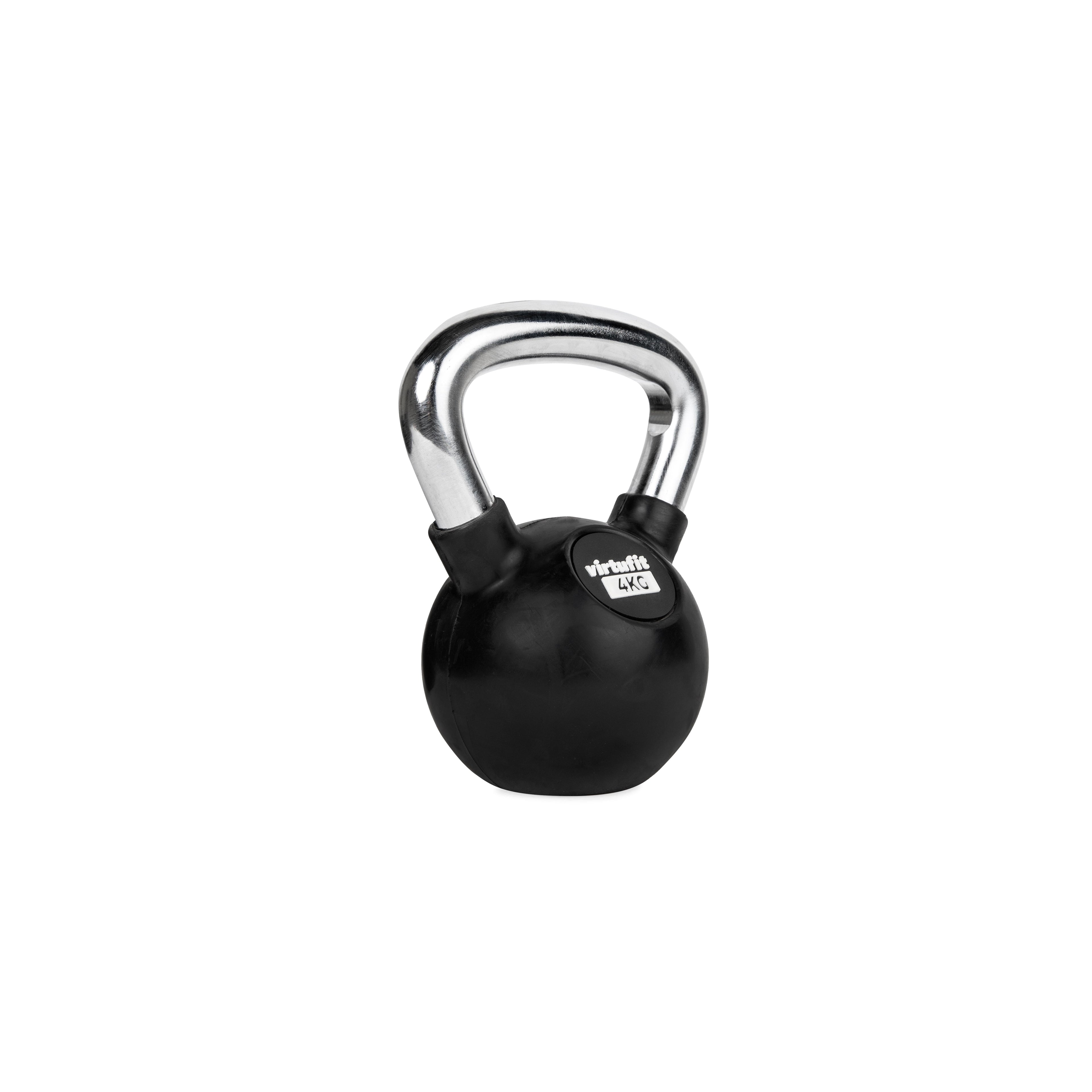 VirtuFit Kettlebell - Rubber/Chroom - 4 kg - Tweedekans