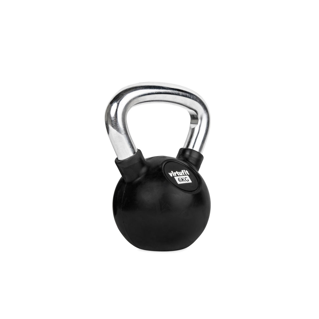VirtuFit Kettlebell - Rubber/Chroom - 6 kg - Tweedekans