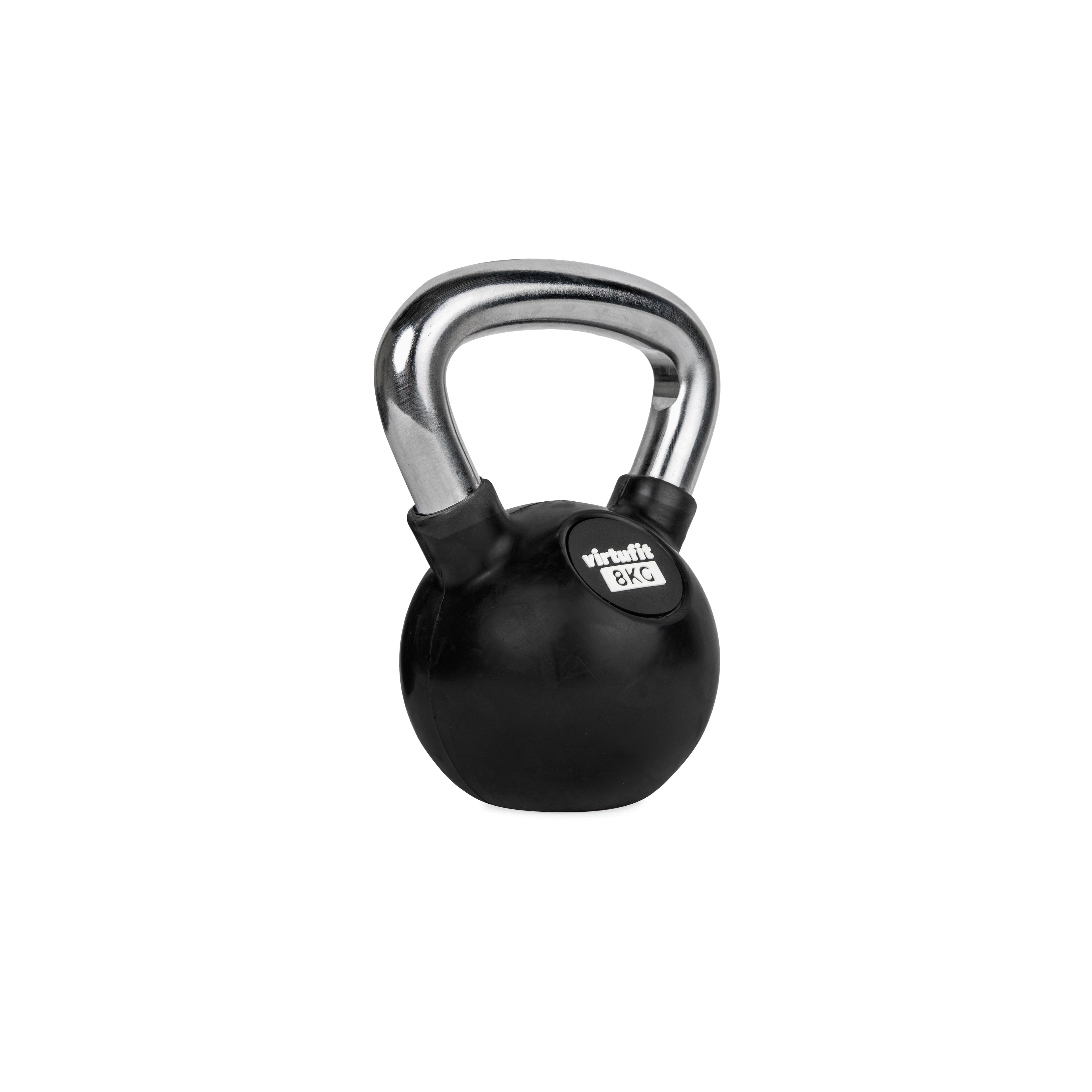 VirtuFit Kettlebell - Rubber/Chroom - 8 kg - Tweedekans