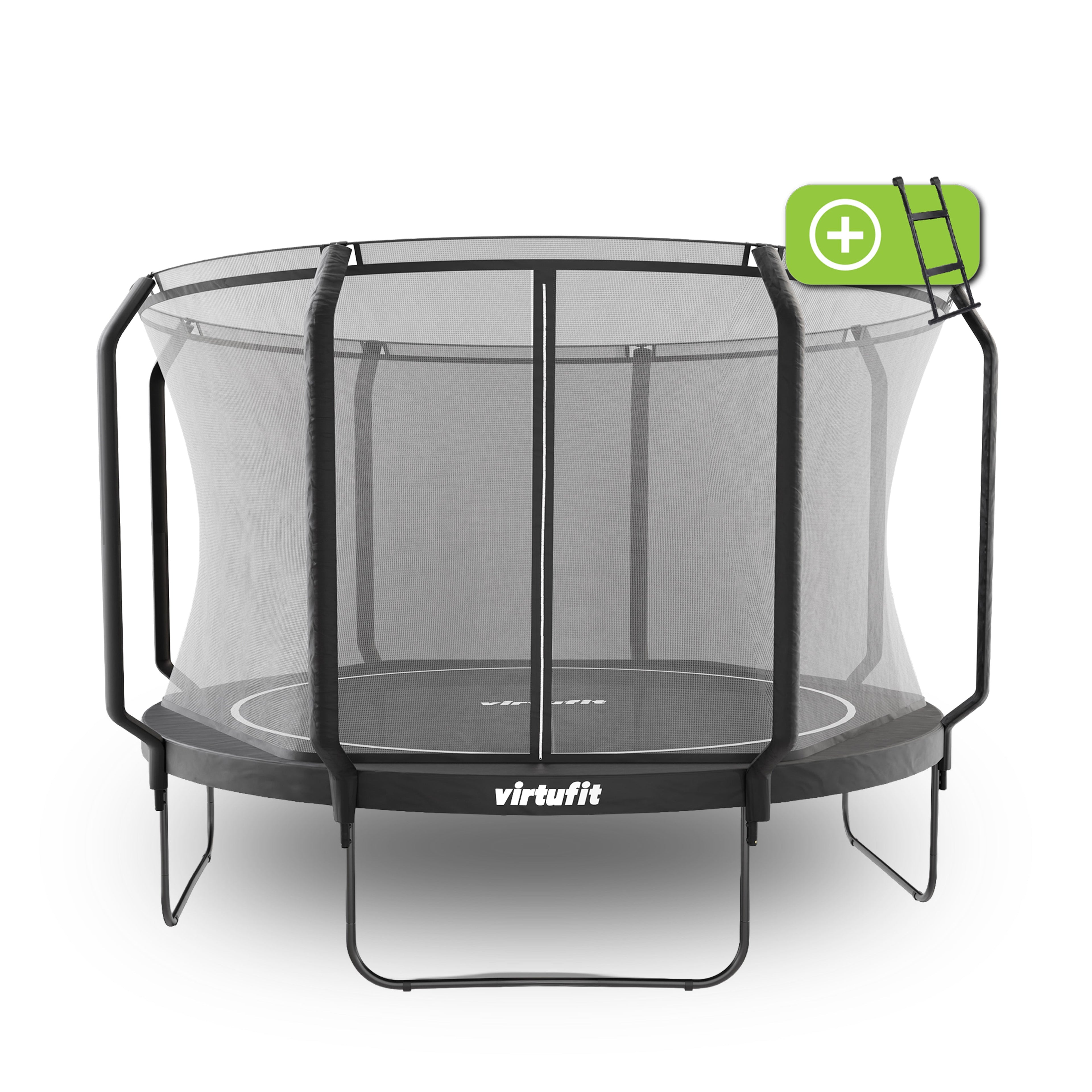 VirtuFit Premium Trampoline met Veiligheidsnet - Zwart - 366 cm - Tweedekans
