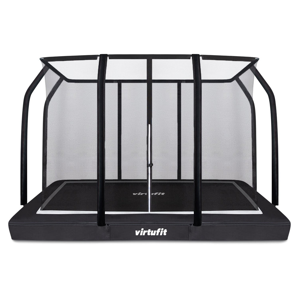VirtuFit Premium Inground Trampoline met Veiligheidsnet - Zwart - 244 x 366 cm - Tweedekans