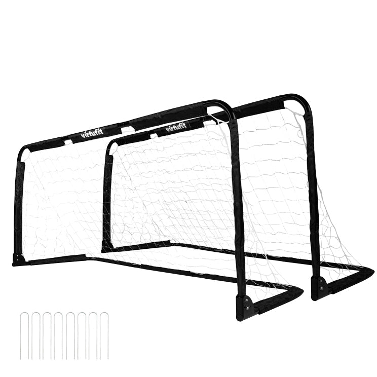 VirtuFit Inklapbaar Voetbaldoel -  Voetbalgoal - 90 x 60 cm (set van 2) - Zwart - Tweedekans