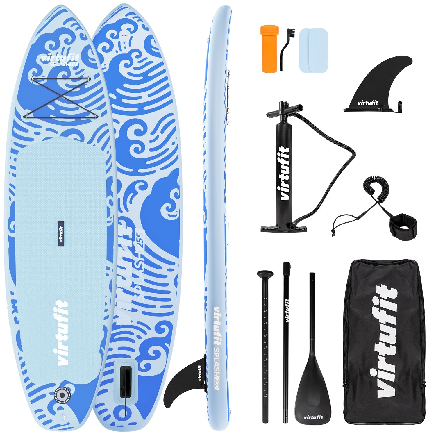VirtuFit Supboard Splash 255 - Wave Blue - Met accessoires en draagtas - Tweedekans