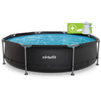 VirtuFit Rond Zwembad - Ø305 x 76 cm - Antraciet - Inclusief Filterpomp - Tweedekans