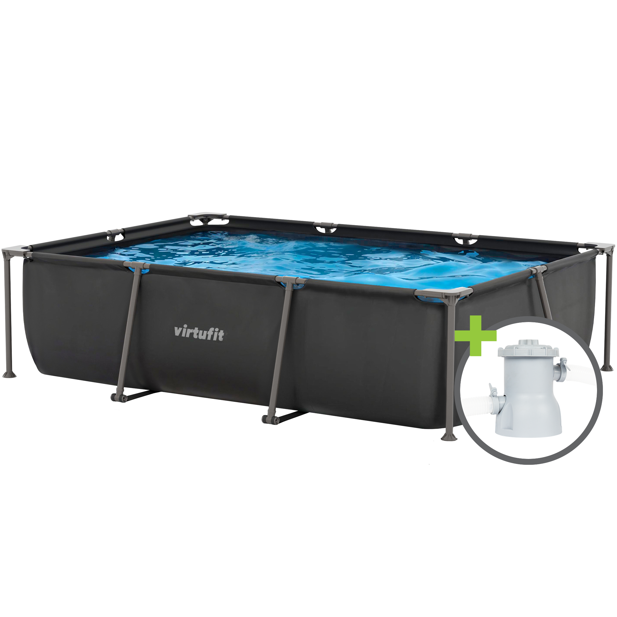 VirtuFit Rechthoekig Zwembad - 300 x 210 cm - Inclusief Filterpomp - Tweedekans