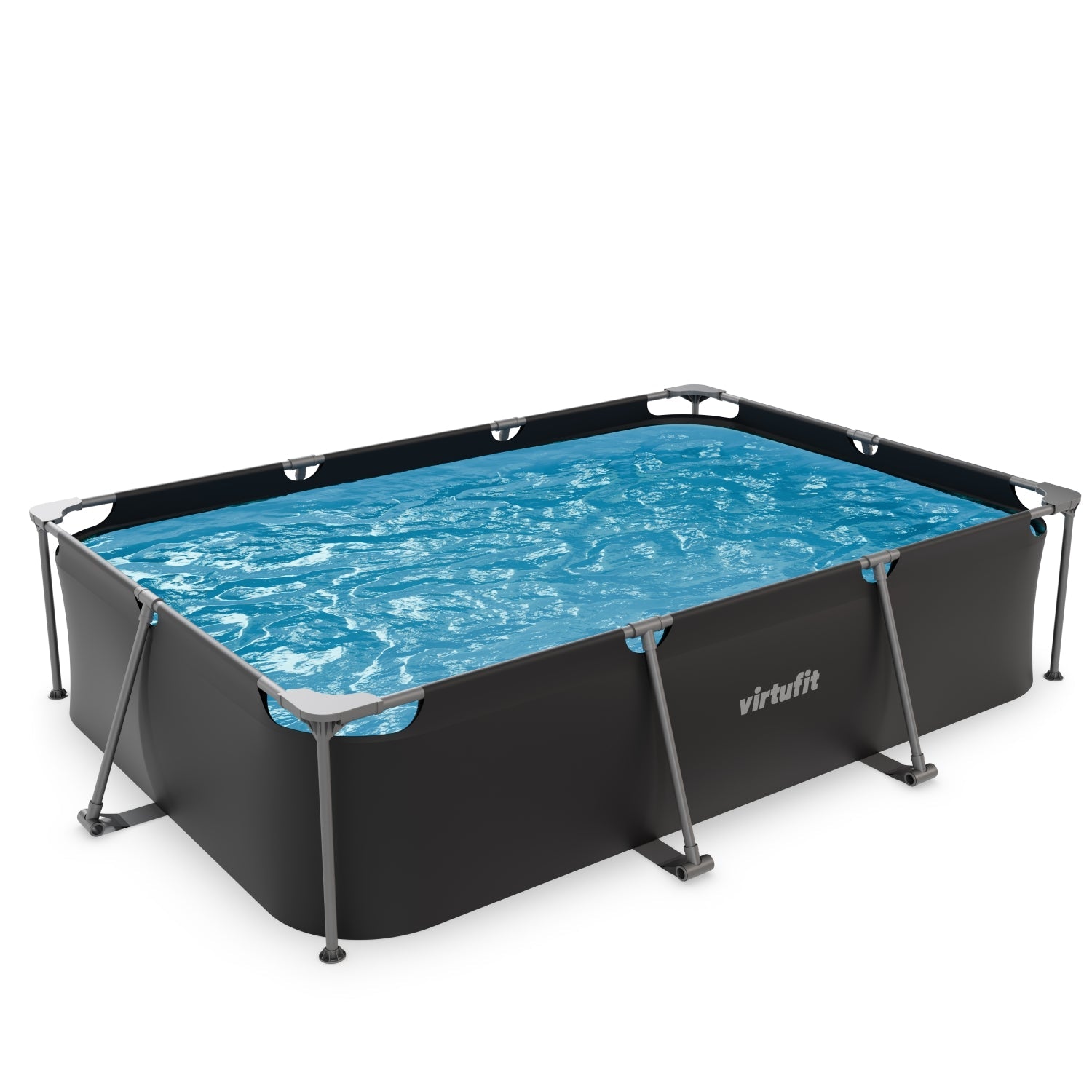 VirtuFit Rechthoekig Zwembad - 300 x 210 x 66 cm - Antraciet - Tweedekans