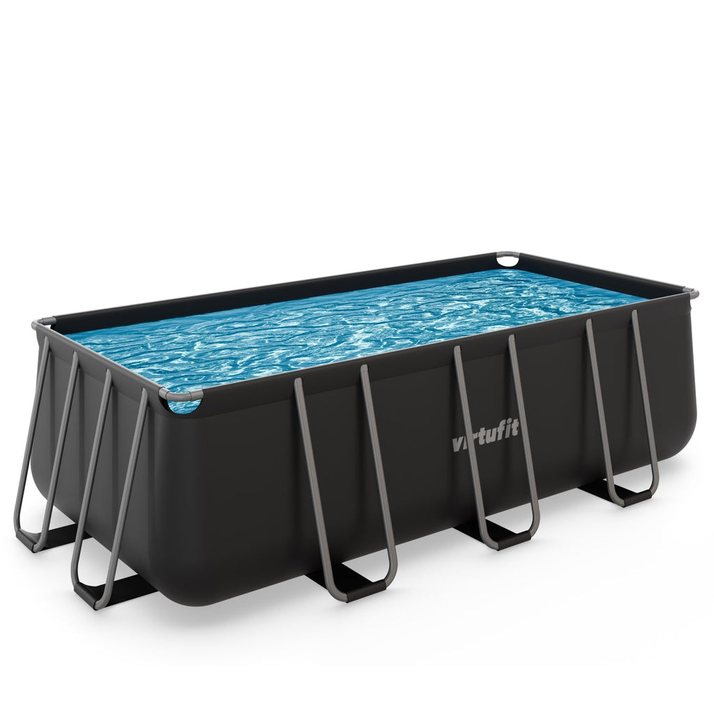 VirtuFit Rechthoekig Zwembad 400 x 200 x 122 cm - Antraciet - Tweedekans