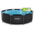 VirtuFit Rond Zwembad - Ø366 x 100 cm - Antraciet - Inclusief Filterpomp - Tweedekans