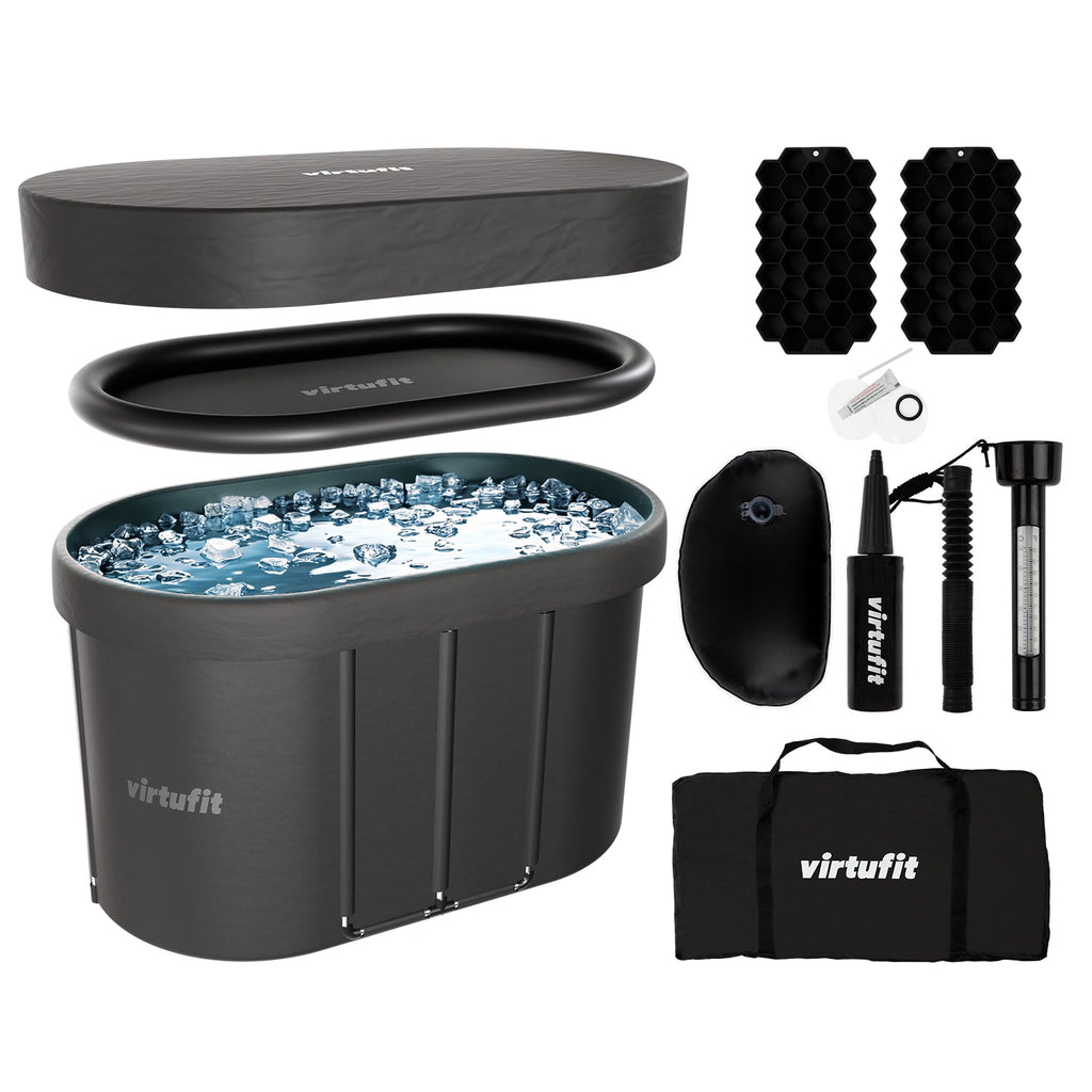 VirtuFit IJsbad Ovaal - Antraciet - 500 Liter - Inclusief accessoires - Tweedekans