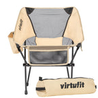VirtuFit Camping Stoel Compact - Opvouwbaar - Beige - Set van 2
