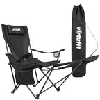 VirtuFit Campingstoel opvouwbaar met voetsteun - Strandstoel - Zwart - Tweedekans