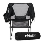 VirtuFit Camping Stoel Compact - Opvouwbaar - Zwart - Set van 2