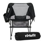 VirtuFit Camping Stoel Compact - Strandstoel - Opvouwbaar - Zwart - Tweedekans