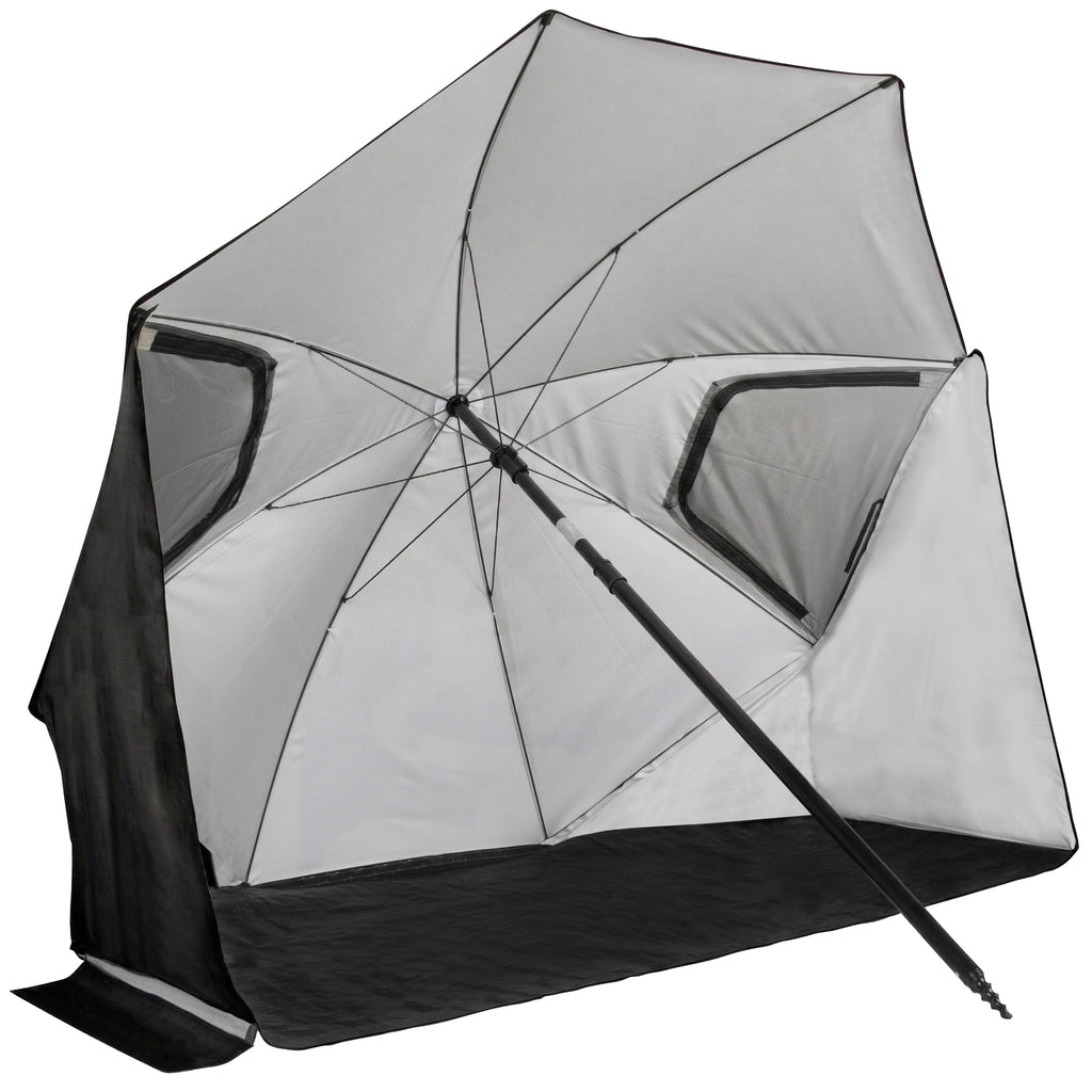 VirtuFit Strandparasol Premium - Windscherm - Strandtent - 200 cm - Zwart - Tweedekans