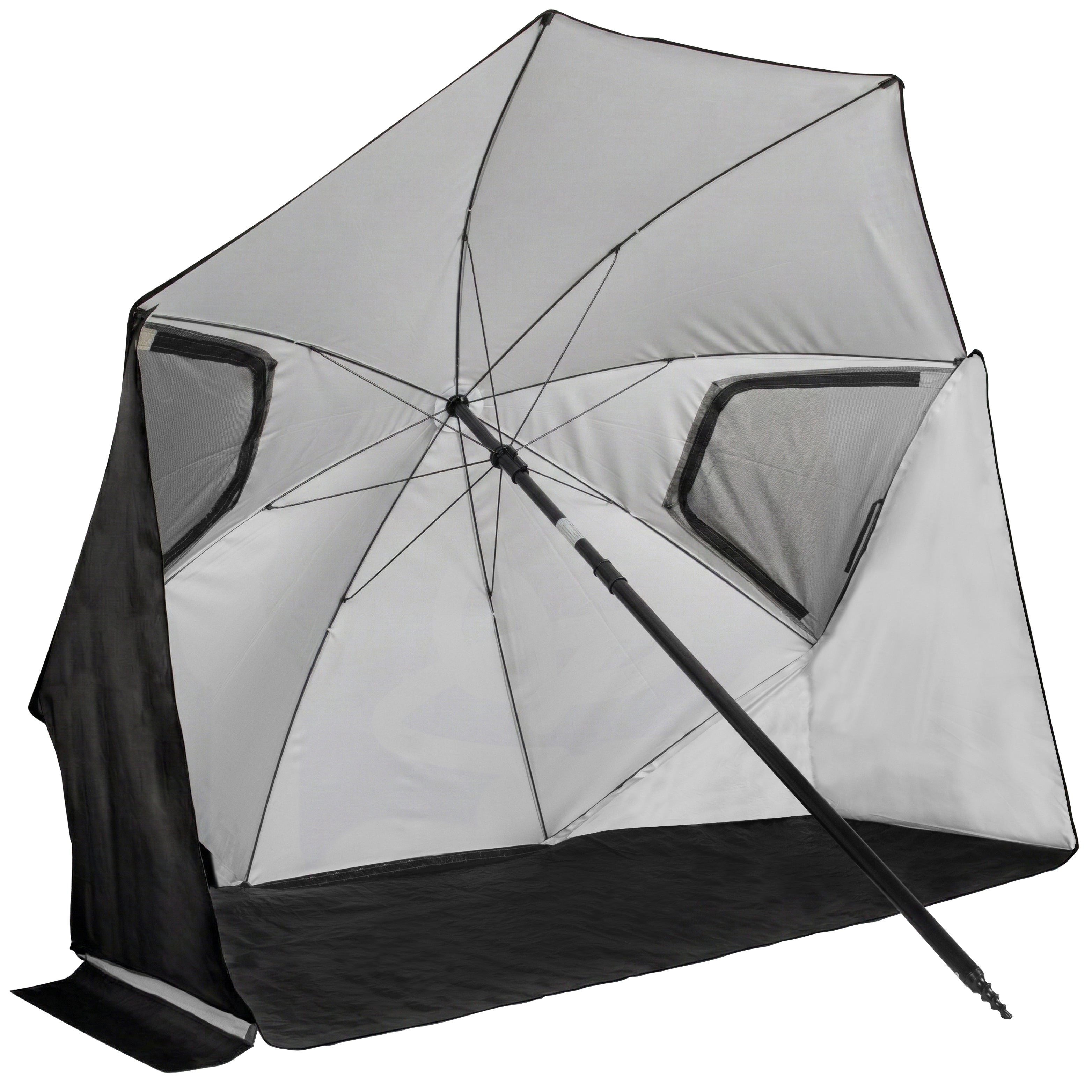 VirtuFit Strandparasol Premium - Windscherm - Strandtent - 200 cm - Zwart - Tweedekans