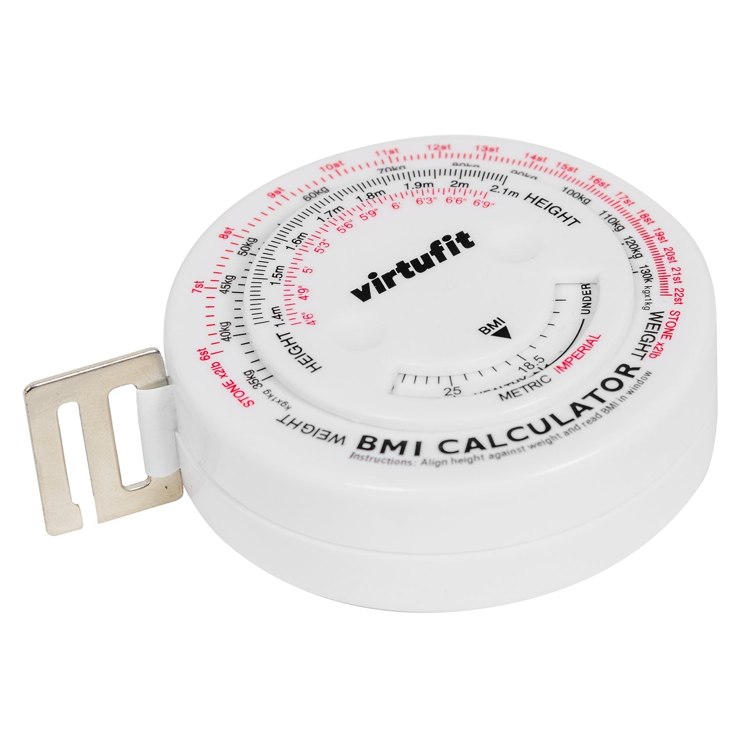 VirtuFit Omtrekmeter - Meetlint met BMI Calculator - 150 cm - Tweedekans