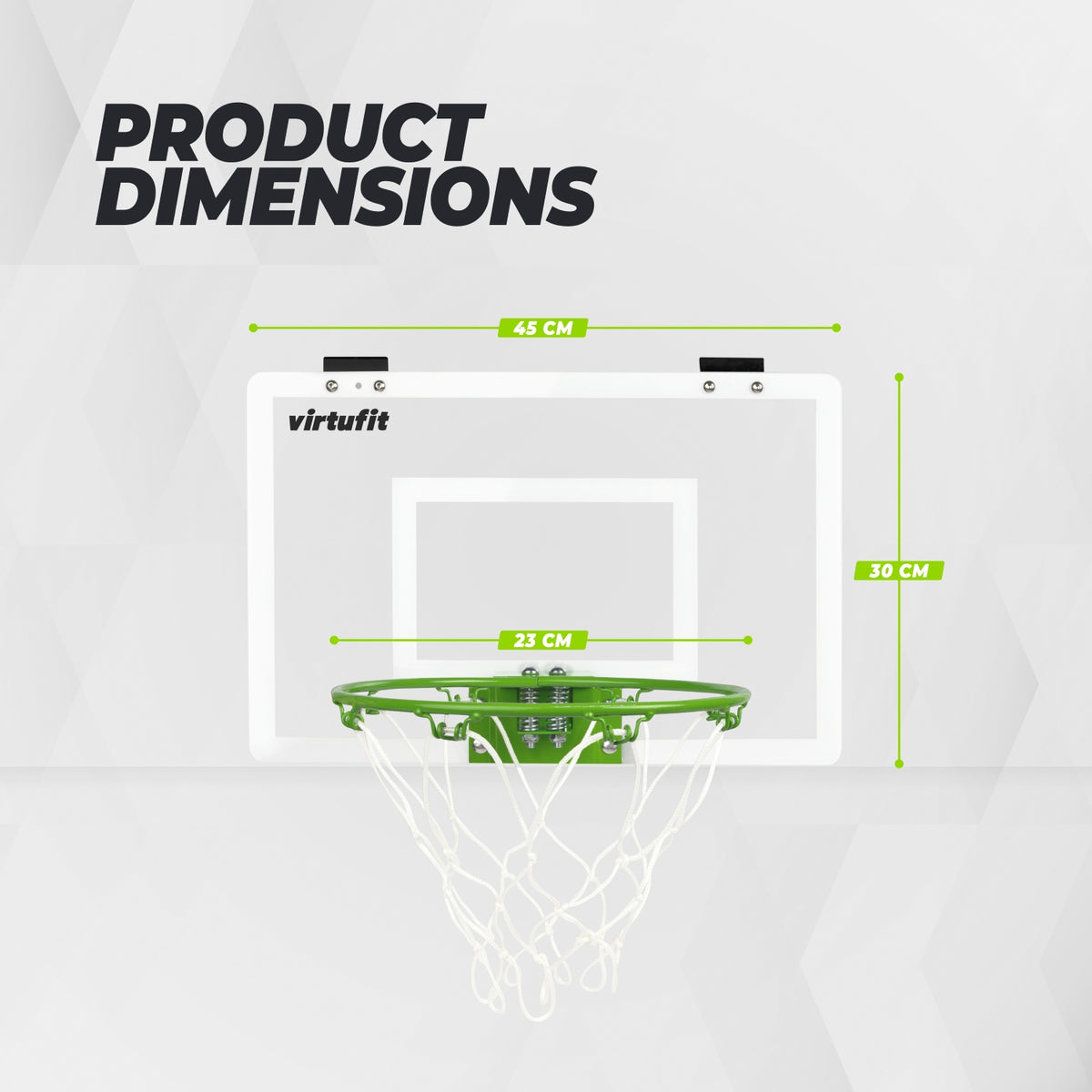 VirtuFit Pro Mini Basketbalbord met 2 Ballen en Pomp - Glow In the Dark