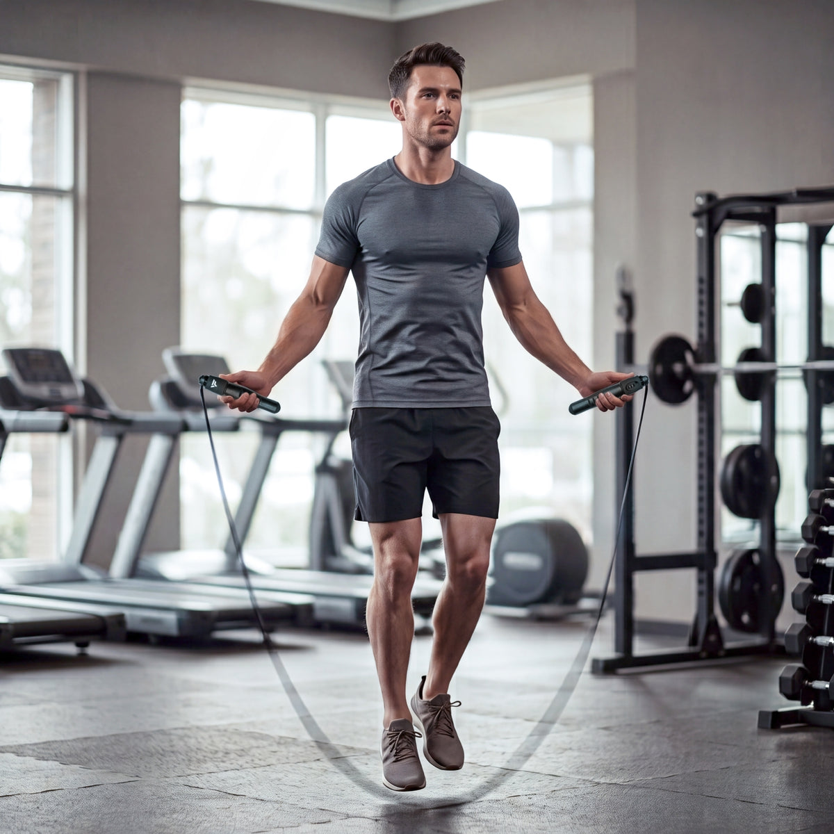 VirtuFit Verstelbaar Springtouw - Met teller - Zwart/Grijs
