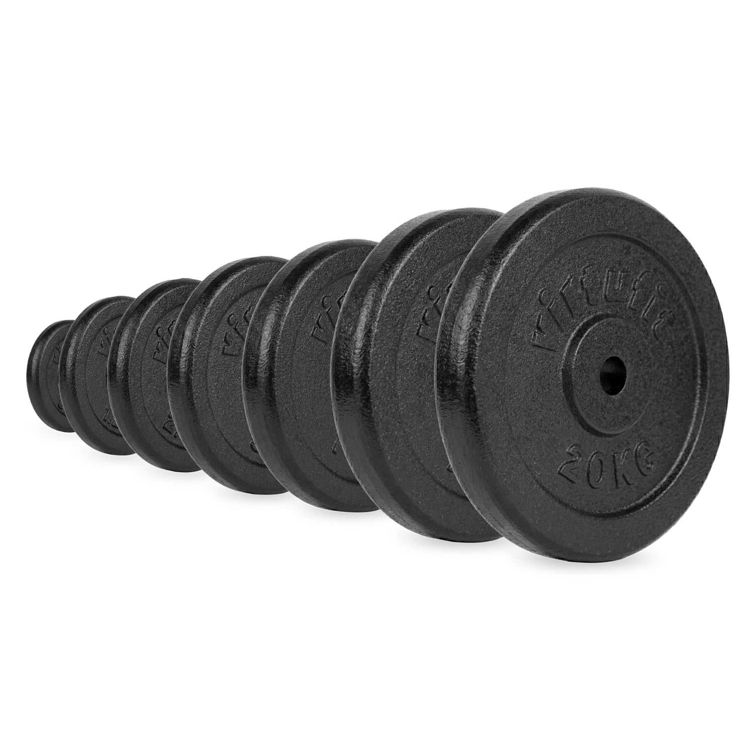 VirtuFit Gietijzeren Halterschijf - Halter gewicht - 30 mm - 15 kg - Zwart - Tweedekans